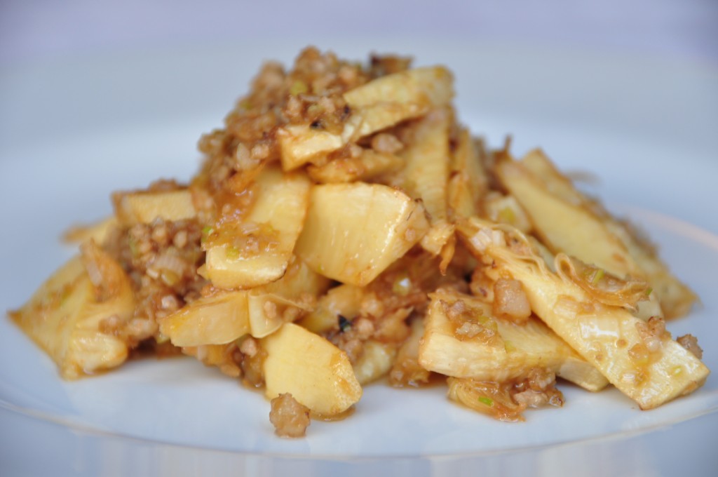 千煸冬筍（新物冬たけのこの強火炒め）